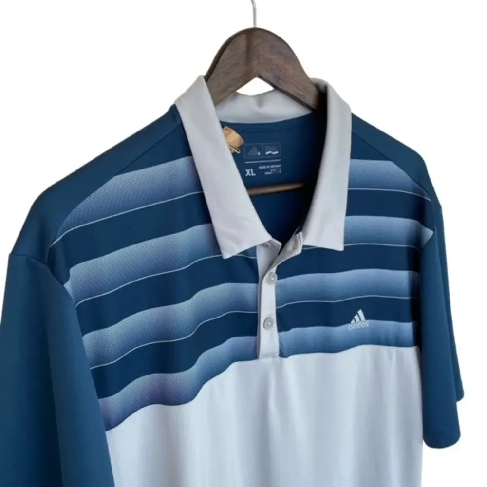 3/$21 Adidas Blue and Gray Golf Polo - Size XL